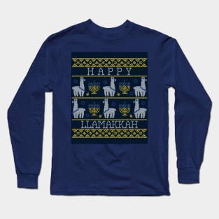 Happy Llamakkah Hannukah funny Long Sleeve T-Shirt